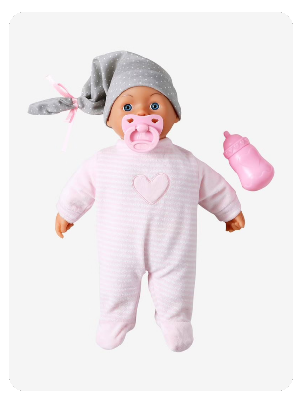 Interaktive Babypuppe mit 14 Funktionen, 36 cm - rosa